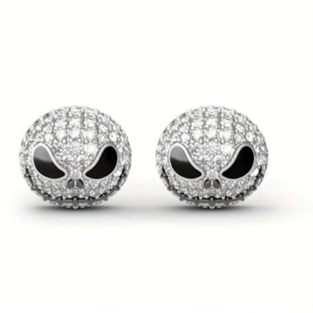 New! Nightmare Before Christmas Jack Skellington Rhinestone Earrings, Nickel Fre